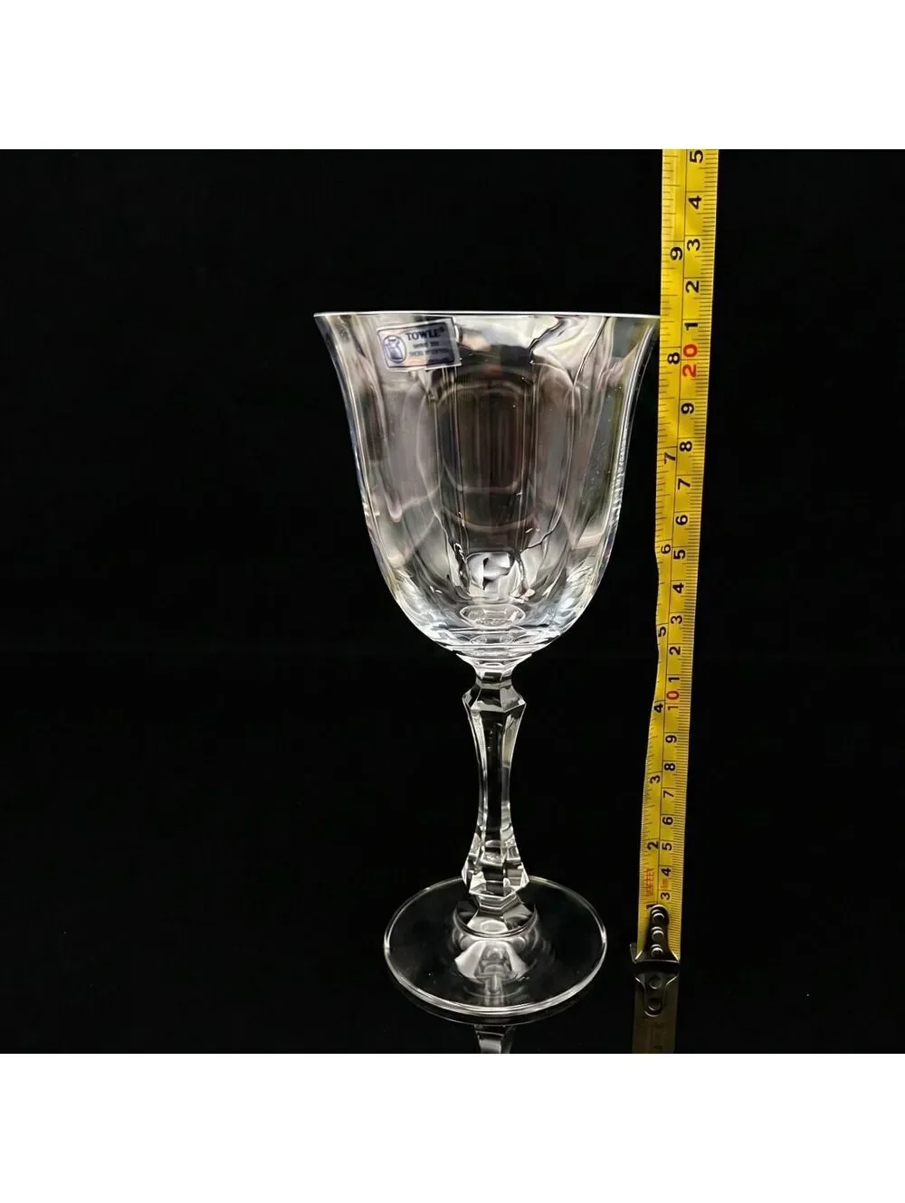 Vintage Set of 3 Towle Austria Lead Crystal Wine Glasses Goblets 24% Lead 8.5